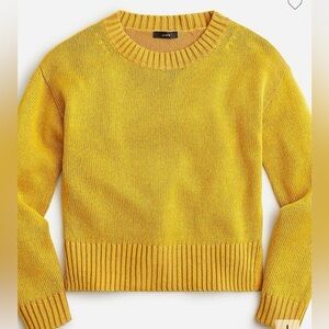 3X J. Crew Women's Linen Cotton Yellow Taupe Crewneck Sweater